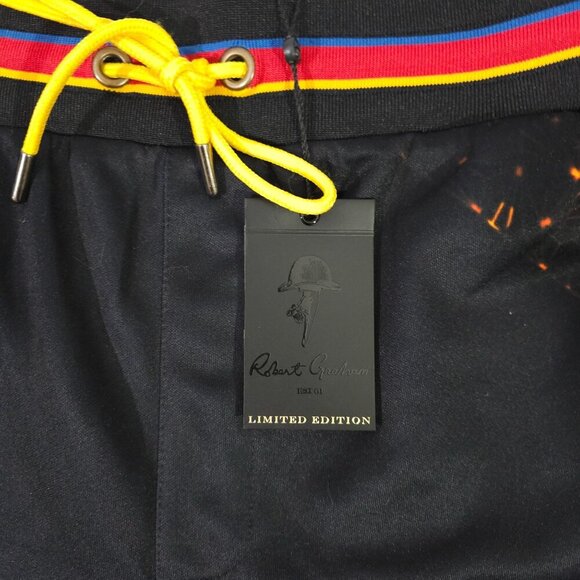 Robert Graham Asteroids Short XL Limited Edition Supima Cotton Black/Yellow - Picture 2 of 8